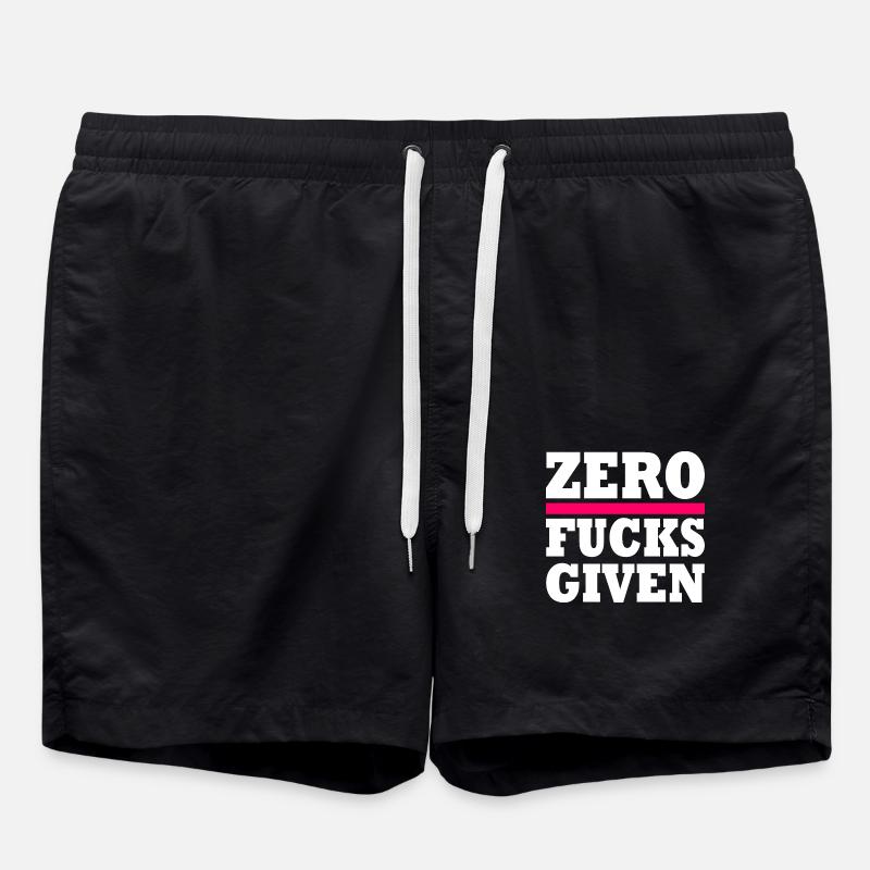 Zero fucks given - Short de bain - noir