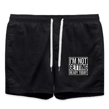 not getting ready today - Badeshorts - Schwarz - Vorne - AI Model Male 185 light (185cm)