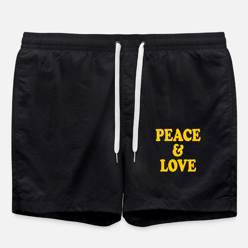 Peace and love - Short de bain - noir