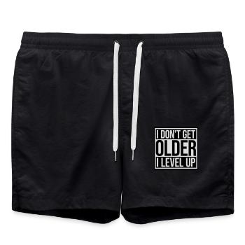 get older level up - Swim Trunks - black - Front - AI Model Male 185 light (185cm)