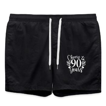 Cheers To 90 Years 90th Birthday Anniversary - Swim Trunks - black - Front - AI Model Male 185 light (185cm)