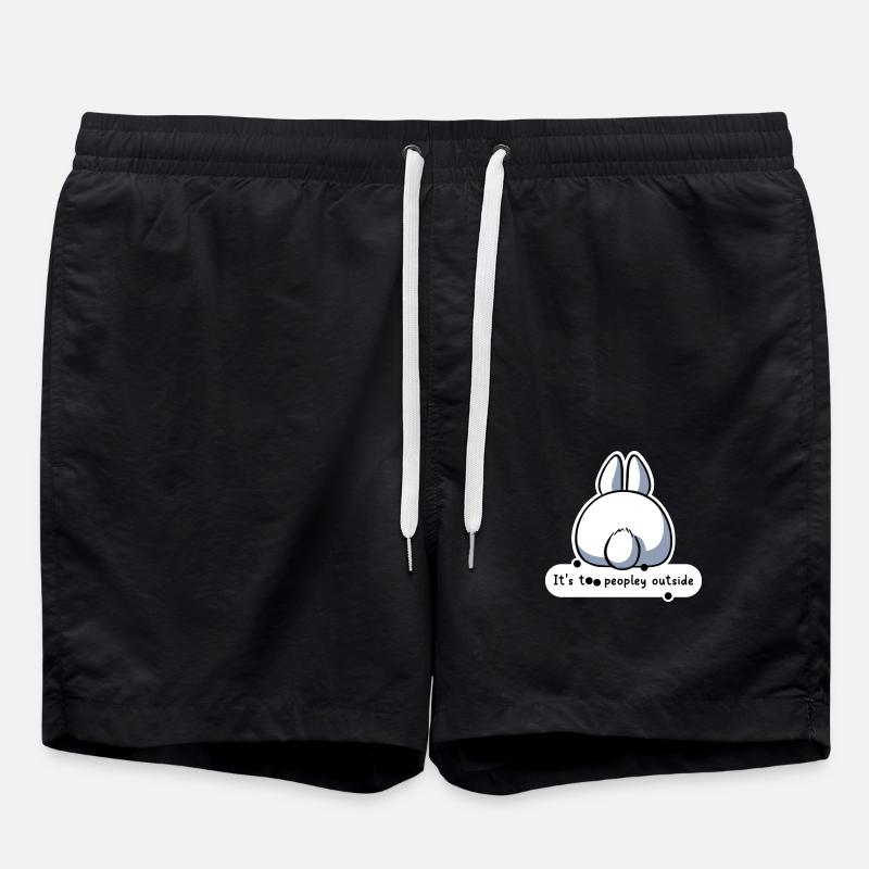 It's Too Peopley Outside - Swim Trunks - black