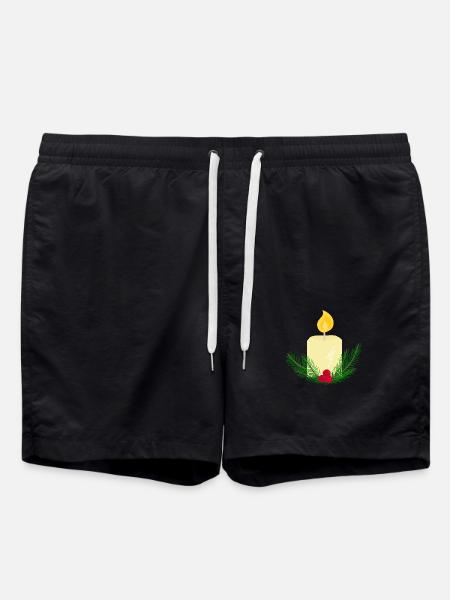 Brennende Neujahrskerze - Badeshorts - Schwarz