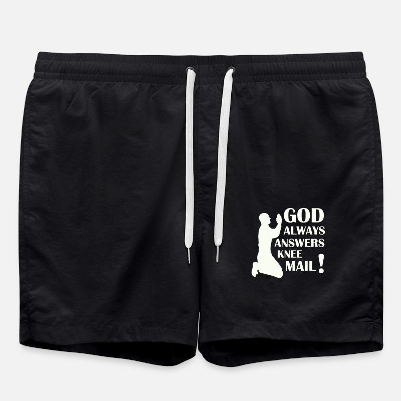 god answers 02 - Swim Trunks - black