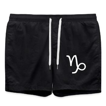 Signe du zodiaque Capricorne, design exclusif de t-shirt - Short de bain - noir - Devant - AI Model Male 185 light (185cm)