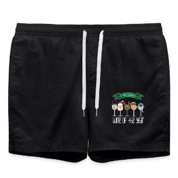 11876 Wonderful Wine Green Full - Swim Trunks - black - Front - AI Model Male 185 light (185cm)