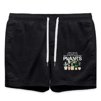 Dans mes pensées avec mes plantes - Short de bain - noir - Devant - AI Model Male 185 light (185cm)