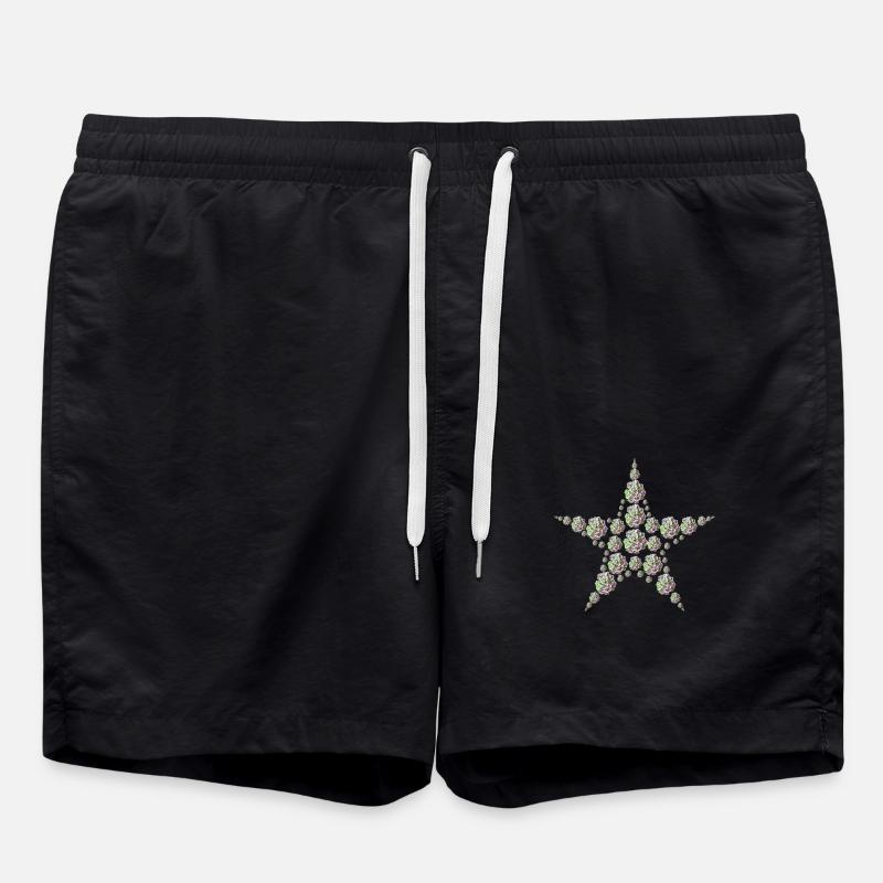 Star made of hydrangeas – elegance meets nature - Swim Trunks - black