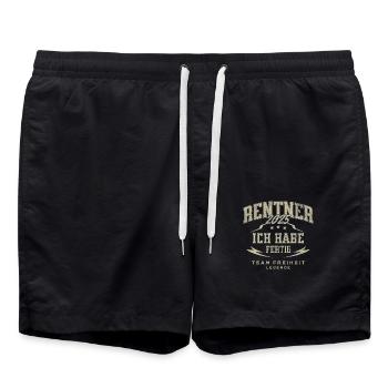 Rentner 2025 Ich Habe Fertig - Badeshorts - Schwarz - Vorne - AI Model Male 185 light (185cm)