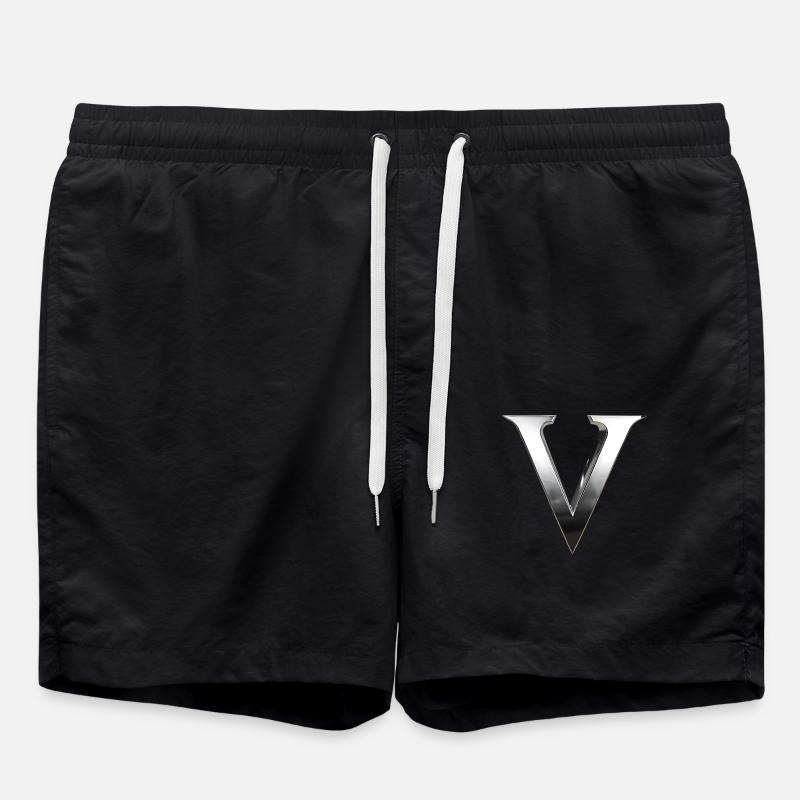 Chrome ,, V " Metallic - Swim Trunks - black