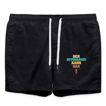 Gift for concrete worker - Swim Trunks - black - Front - AI Model Male 185 light (185cm)
