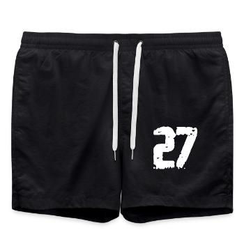 27 Number Vintage - Swim Trunks - black - Front - AI Model Male 185 light (185cm)