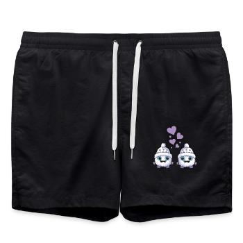 monster winter love - Badeshorts - Schwarz - Vorne - AI Model Male 185 light (185cm)