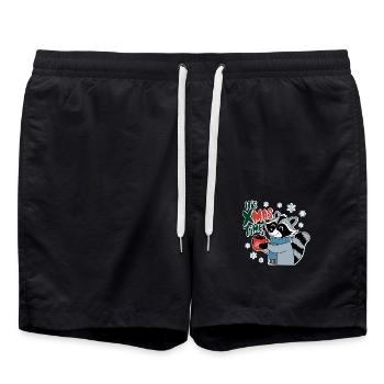 l'instant de noel - hiver mignon - Short de bain - noir - Devant - AI Model Male 185 light (185cm)