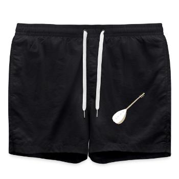 Melodies of the soul. The Turkish saz in focus - Swim Trunks - black - Front - AI Model Male 185 light (185cm)