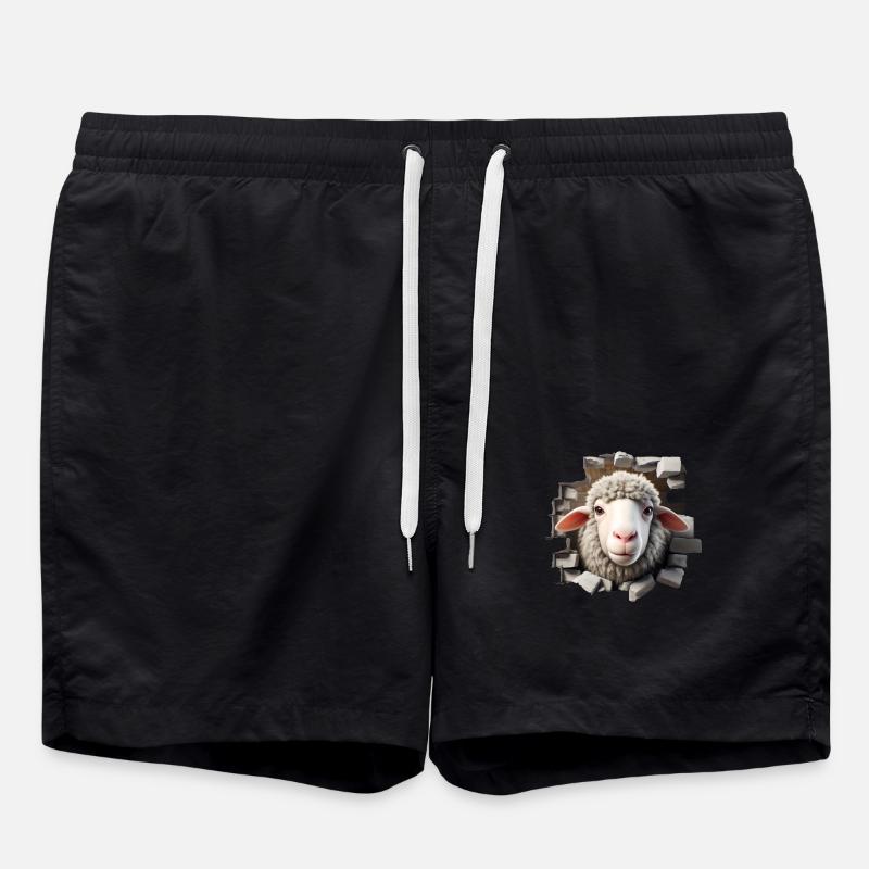 Sheep Head in Hole 2 - Swim Trunks - black