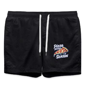 pizza toujours de saison - fast food italien - Short de bain - noir - Devant - AI Model Male 185 light (185cm)