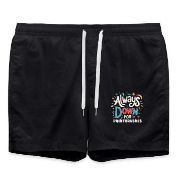 Toujours à la recherche de pinceaux Passionné d’art - Short de bain - noir - Devant - AI Model Male 185 light (185cm)