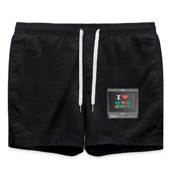 PVM Lover - Retrogames (Noir) - Short de bain - noir - Devant - AI Model Male 185 light (185cm)