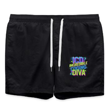 Les esprits créatifs dans le code médical - Short de bain - noir - Devant - AI Model Male 185 light (185cm)