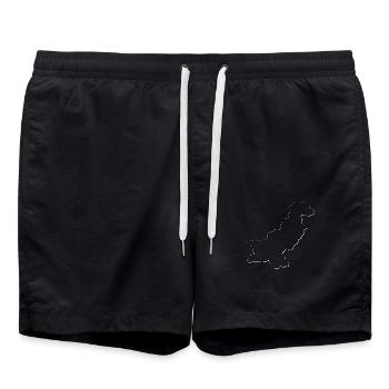 Carte du Pakistan comme contour - Short de bain - noir - Devant - AI Model Male 185 light (185cm)