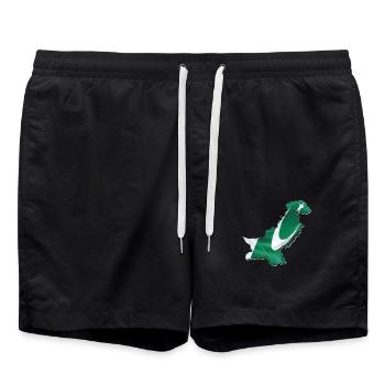 Drapeau du Pakistan sur la carte du Pakistan - Short de bain - noir - Devant - AI Model Male 185 light (185cm)