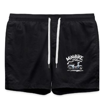 Cool and fun minibike design - Swim Trunks - black - Front - AI Model Male 185 light (185cm)
