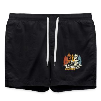 Anniversaire Janvier 1973 - Cadeau Janvier 1973 - Short de bain - noir - Devant - AI Model Male 185 light (185cm)
