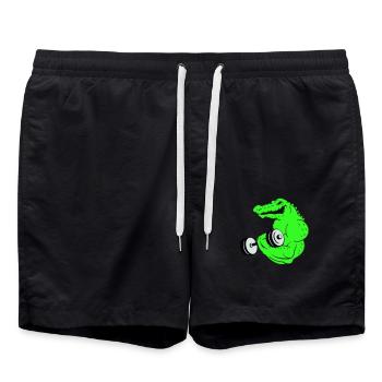 fitness crocodile 02 - Badeshorts - Schwarz - Vorne - AI Model Male 185 light (185cm)