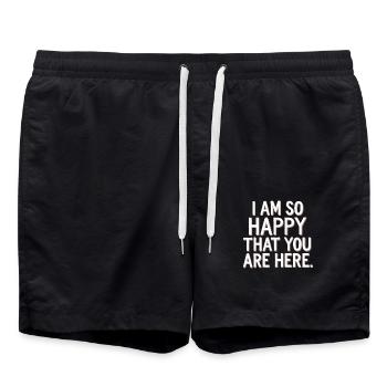 I Am So Happy That You Are Here 7 - Badeshorts - Schwarz - Vorne - AI Model Male 185 light (185cm)