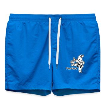 Karate Bunny Chopping wood - Fearless Design - Swim Trunks - cobalt blue - Front