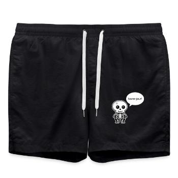 Bon-jour ! - Jeu de mots amusant sur le squelette - Short de bain - noir - Devant - AI Model Male 185 light (185cm)