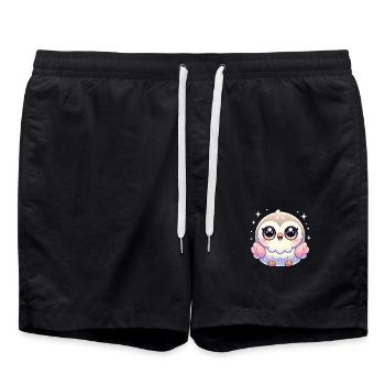 Super Cute Kawaii Baby Owl - Badeshorts - Schwarz - Vorne - AI Model Male 185 light (185cm)