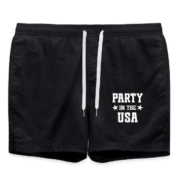 Faire la fête aux États-Unis - Short de bain - noir - Devant - AI Model Male 185 light (185cm)