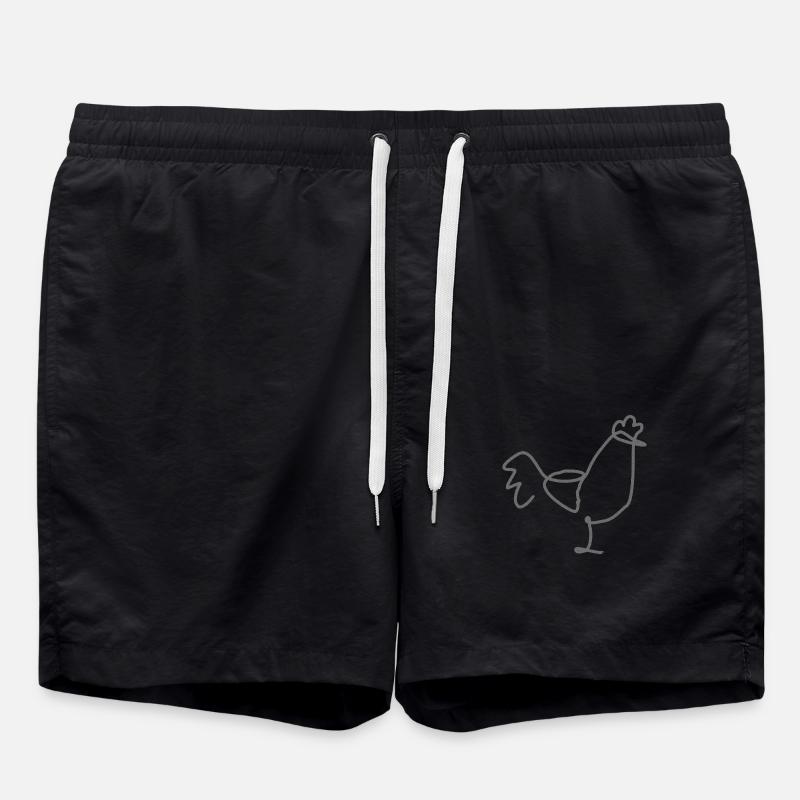 Chicken Rooster Farm Gift - Swim Trunks - black