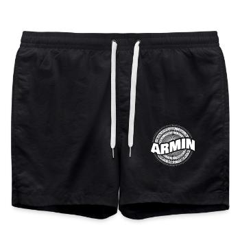 Geschenkidee Armin - Badeshorts - Schwarz - Vorne - AI Model Male 185 light (185cm)