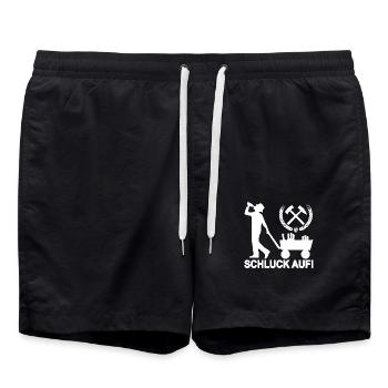 Schluck Auf - Badeshorts - Schwarz - Vorne - AI Model Male 185 light (185cm)