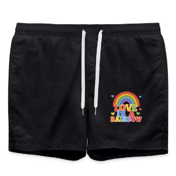 Love Is A Rainbow - Swim Trunks - black - Front - AI Model Male 185 light (185cm)
