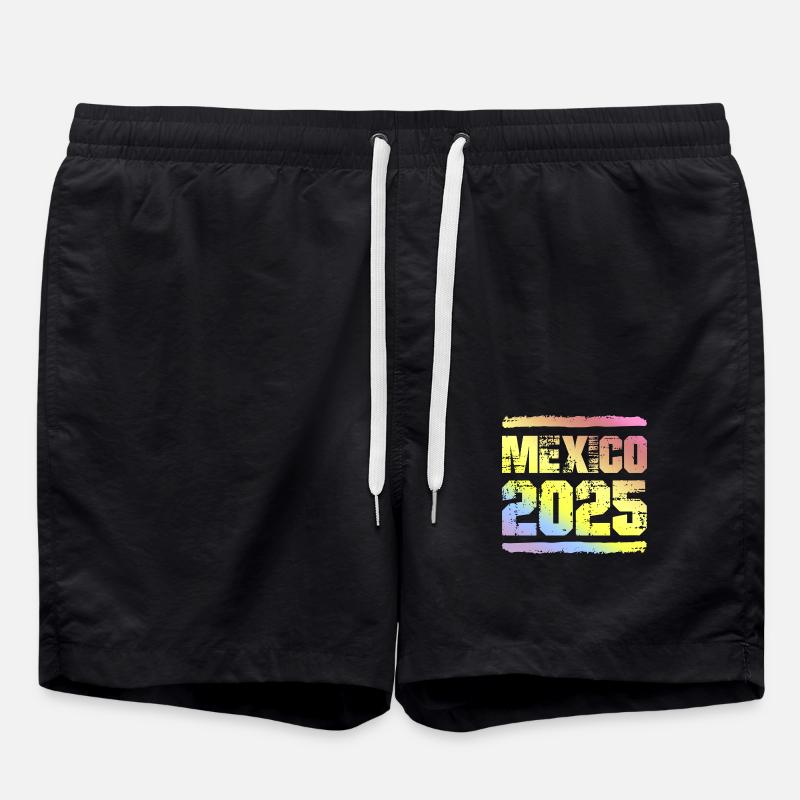 Mexiko 2025 Bunt - Badeshorts - Schwarz