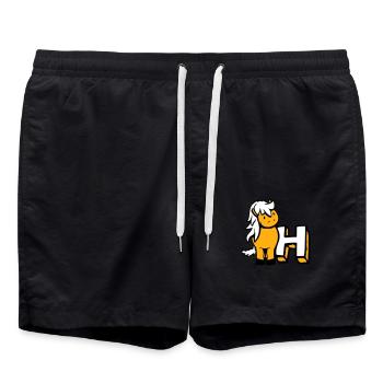 Cheval H Cheval Lettre ABC École d’apprentissage de l’anglais - Short de bain - noir - Devant - AI Model Male 185 light (185cm)