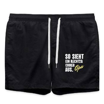 Grand-père amour grand-père cadeaux pour l’anniversaire - Short de bain - noir - Devant - AI Model Male 185 light (185cm)