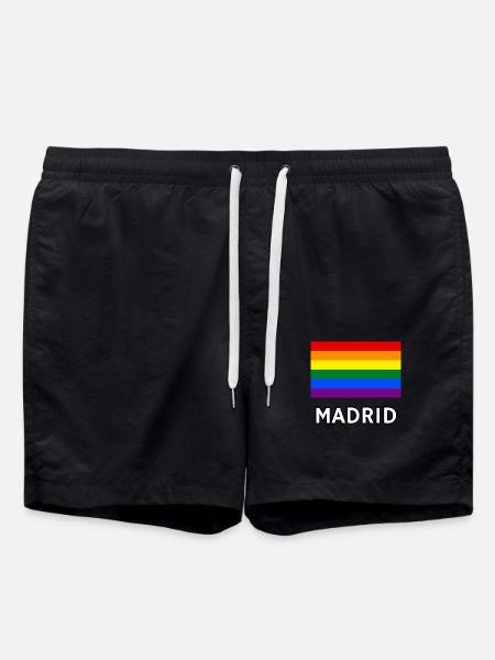 Pride Flag Madrid - Swim Trunks - black