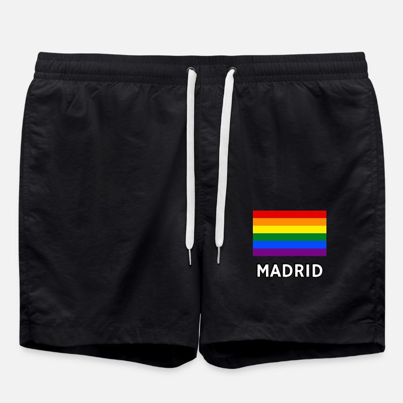 Pride Flag Madrid - Swim Trunks - black