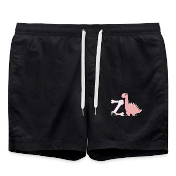 Buchstabe Z - Badeshorts - Schwarz - Vorne - AI Model Male 185 light (185cm)