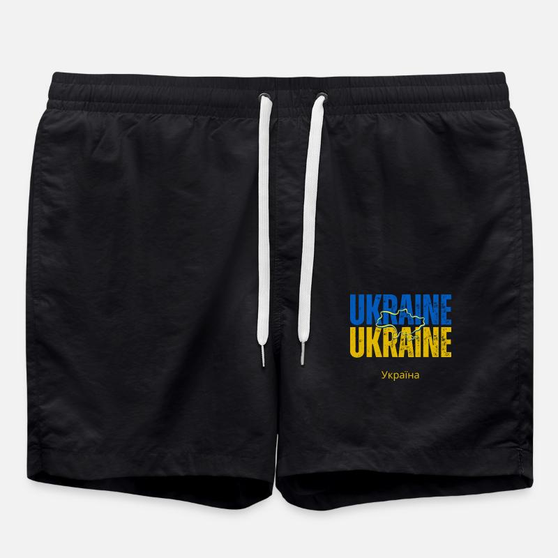 Drapeau ukrainien, fierté ukrainienne - Short de bain - noir