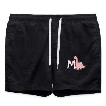Buchstabe M - Badeshorts - Schwarz - Vorne - AI Model Male 185 light (185cm)