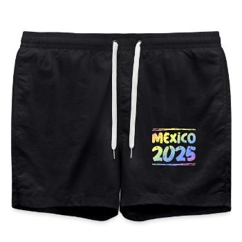 Mexiko 2025 Bunt - Badeshorts - Schwarz - Vorne - AI Model Male 185 light (185cm)