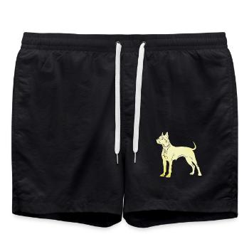 Silhouette de chien Pit Terrier - Short de bain - noir - Devant - AI Model Male 185 light (185cm)
