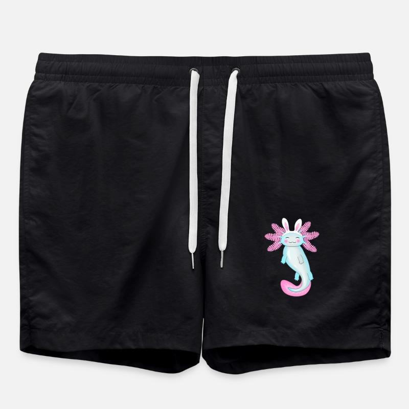 Easter axolotl with bunny ears - Swim Trunks - black