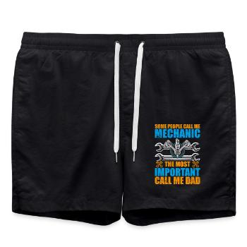 Some people call me mechanic - Swim Trunks - black - Front - AI Model Male 185 light (185cm)